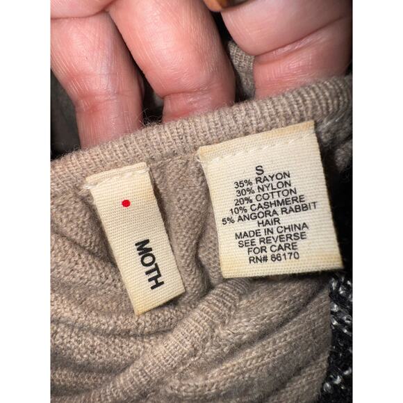 Moth Cashmere Blend Smocked Dress Cottagecore Prairie Romantic Small - Picture 4 of 4